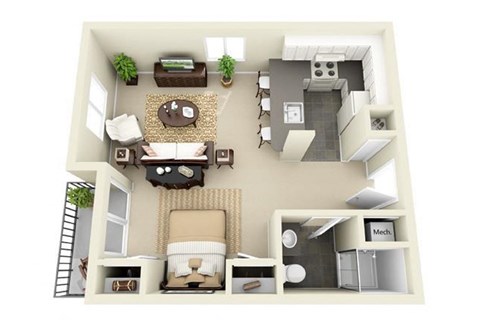 Morrison studio apartment at Miramonte Lodge, Milwaukie, OR, Oregon, 97222